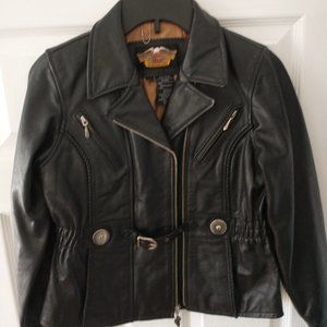 Black Harley Davidson Size XL W (Wide) Leather Jacket